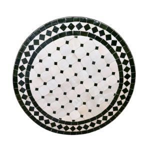 שולחן פסיפס מרוקאי ירוק זית - קוטר 60 ס"מ