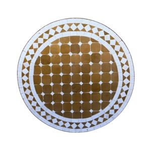 שולחן פסיפס מרוקאי כתום חמרה - קוטר 60 ס"מ