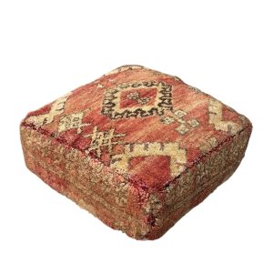 פוף צמר מרוקאי כתום מרקש