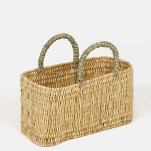 תיק קש לים - טבעי נמוך M