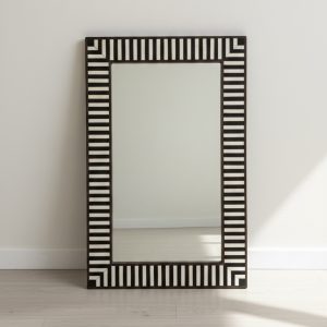 מראת רזין בשילוב עץ - חום אפריקאי