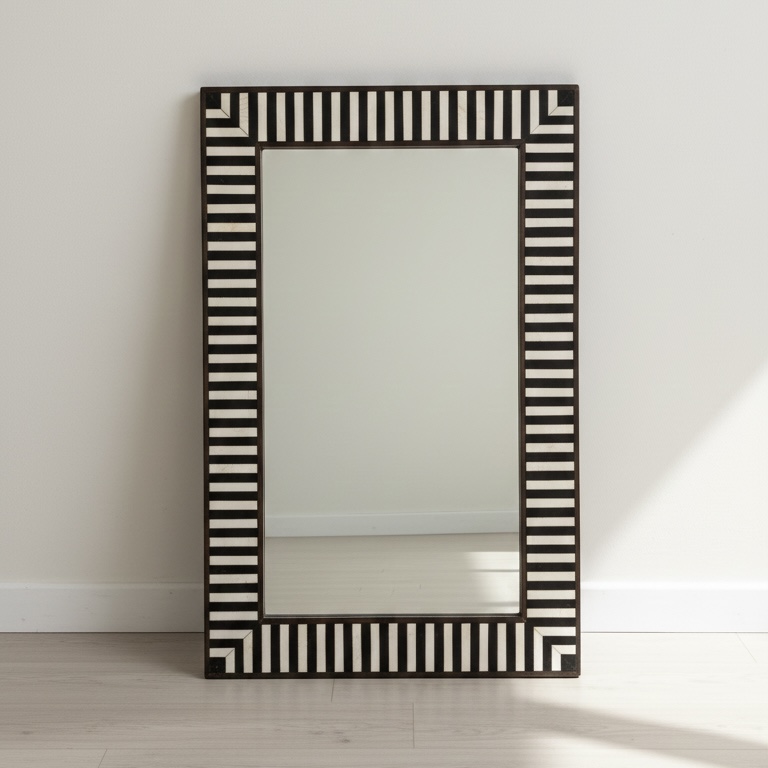 מראת רזין בשילוב עץ - חום אפריקאי