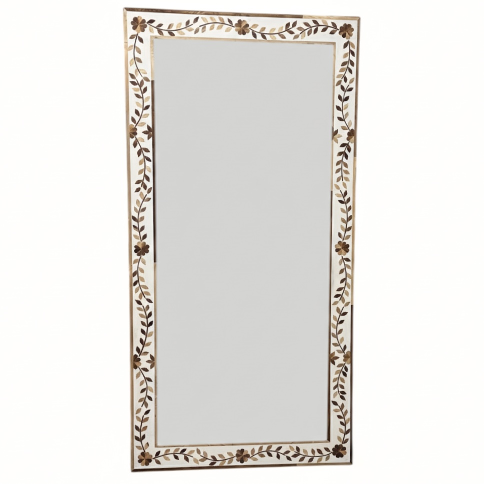 מראת רזין בשילוב עץ - אגוז לבן