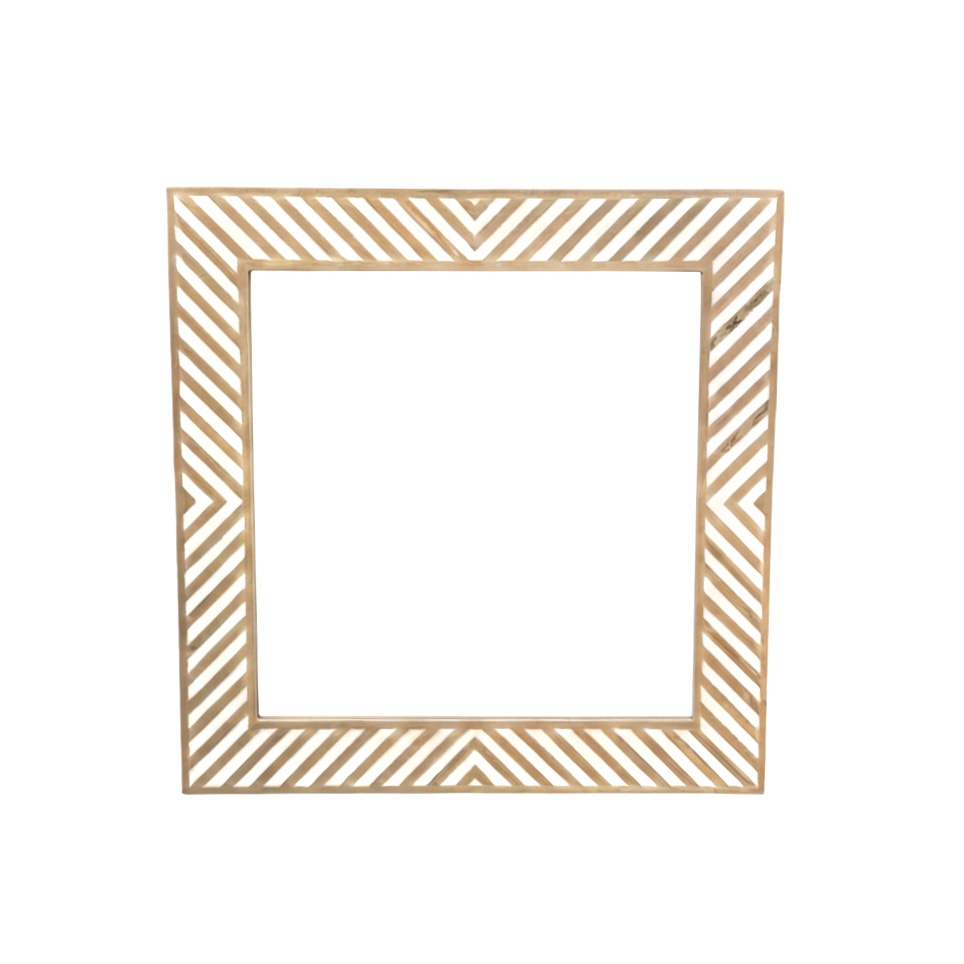 מראת רזין בשילוב עץ - ריבוע