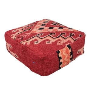 פוף צמר מרוקאי מעוטר