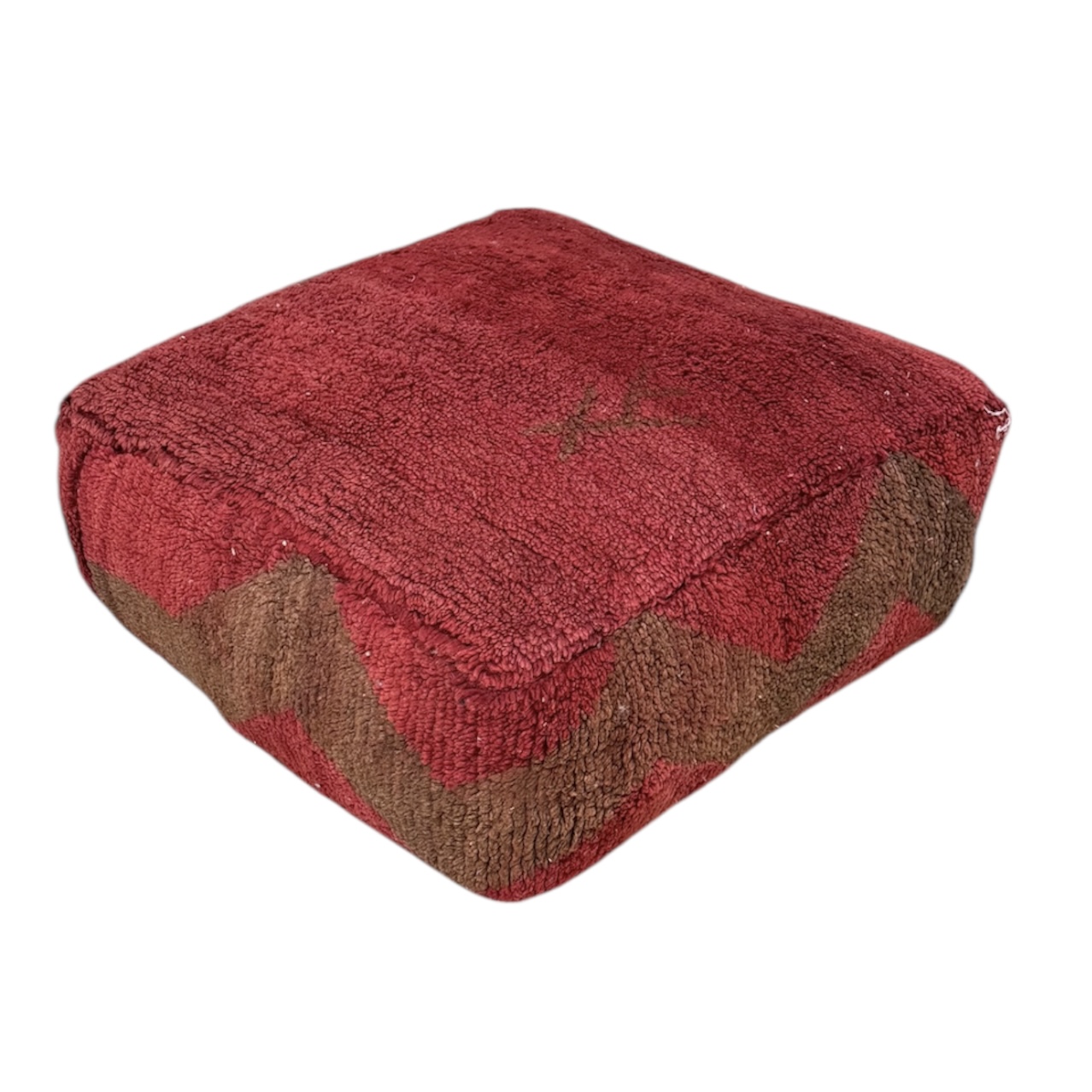 פוף צמר מרוקאי בורדו חום