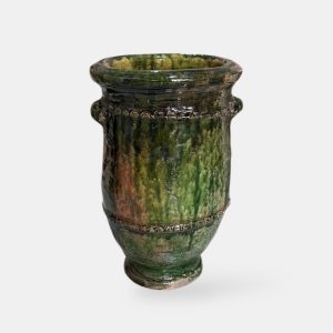 כד טרקוטה מזוגג ירוק