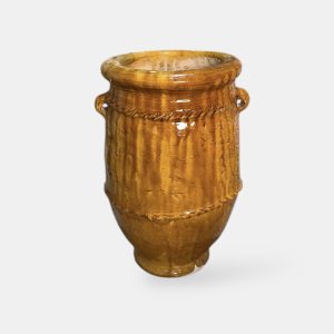 כד טרקוטה מזוגג צהוב