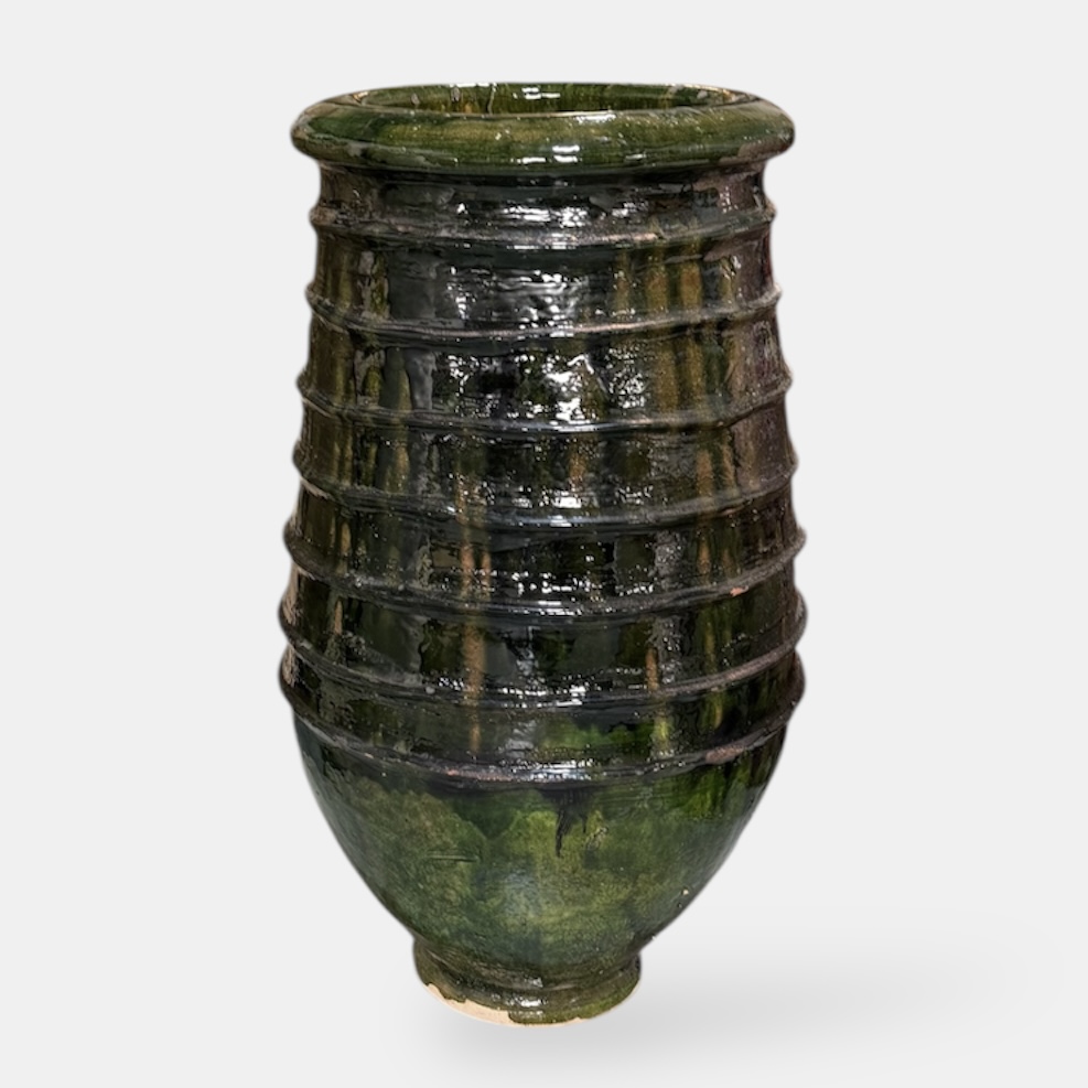 כד טרקוטה מזוגג ירוק XL