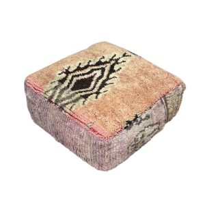 פוף צמר מרוקאי מעוטר